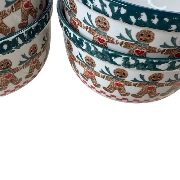 Folkcraft By Tienshan Gingerbread Bowls Set of 4 - Picture 2 of 9